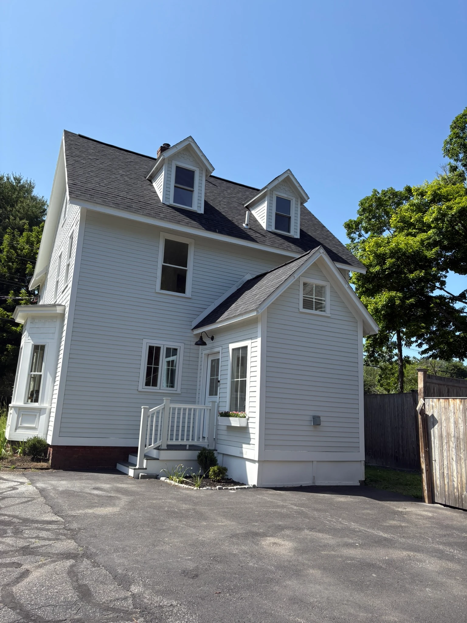 Restored rear elevation with dormers