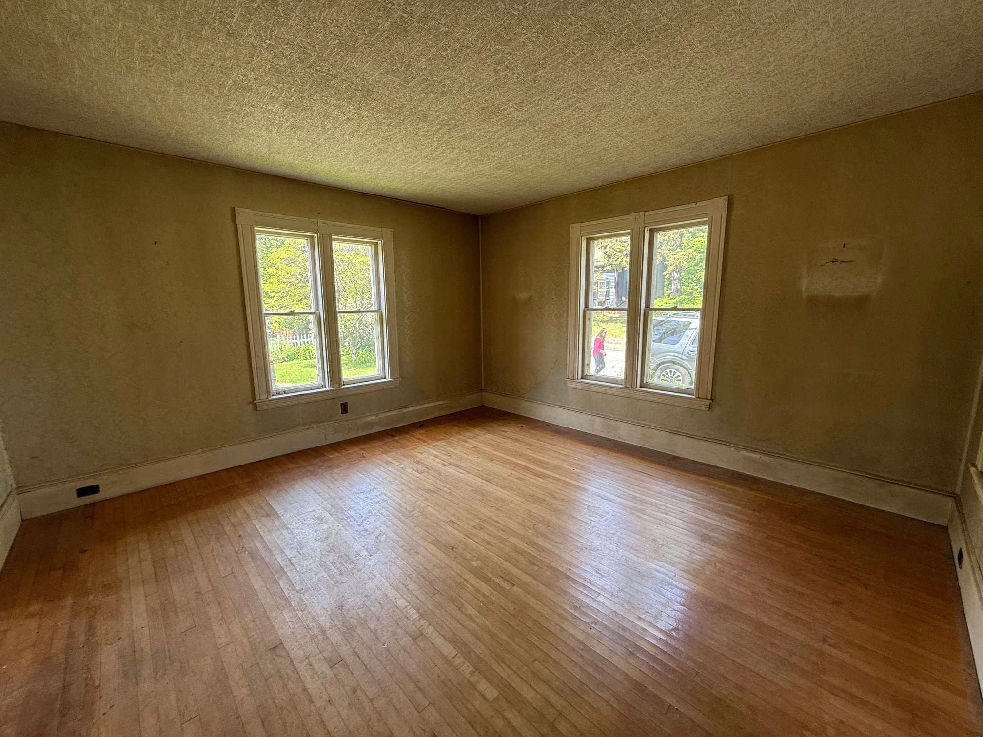 Corner room with two walls of windows