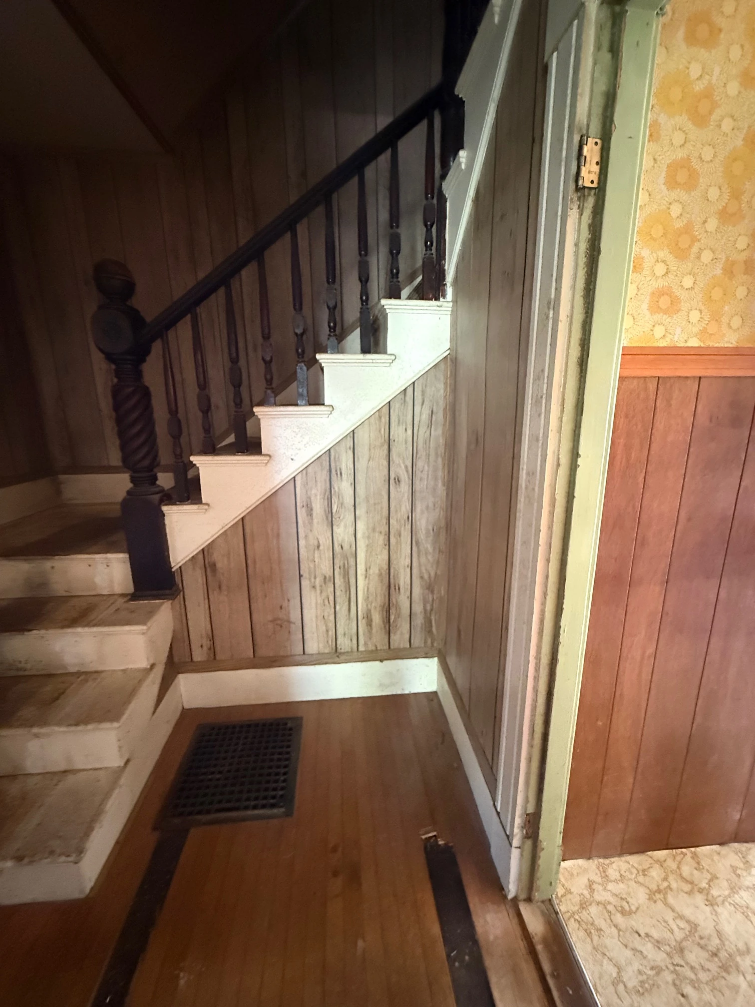 Tighter view up the original staircase